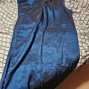 Elegant Blue Satin Dress